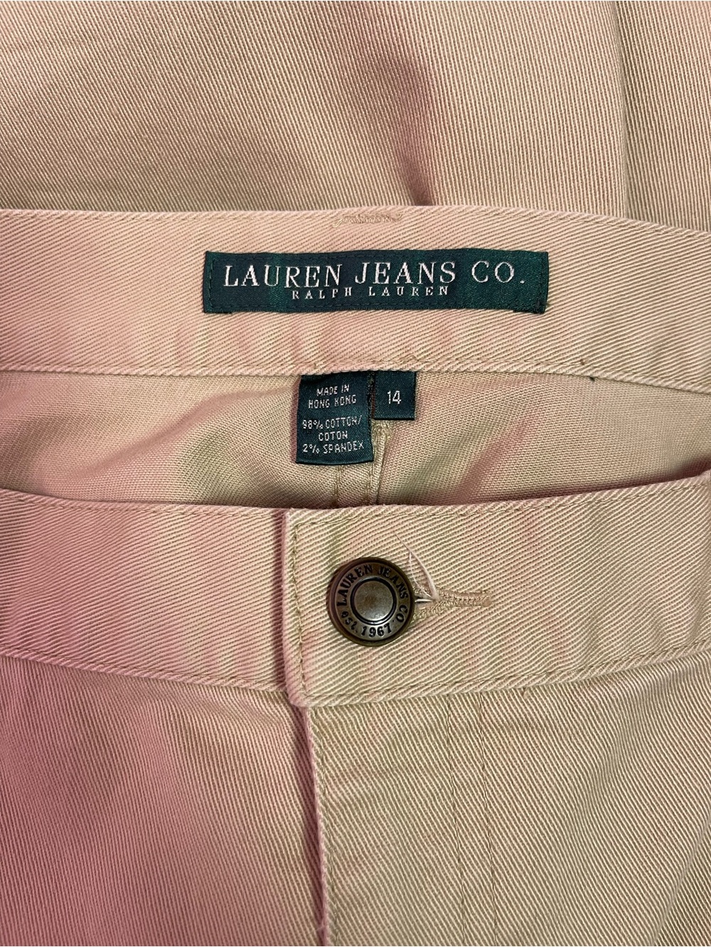 Lauren Jeans Co Ralph Lauren Bootcut Pants 14 Khaki Floral Studs - Picture 9 of 9